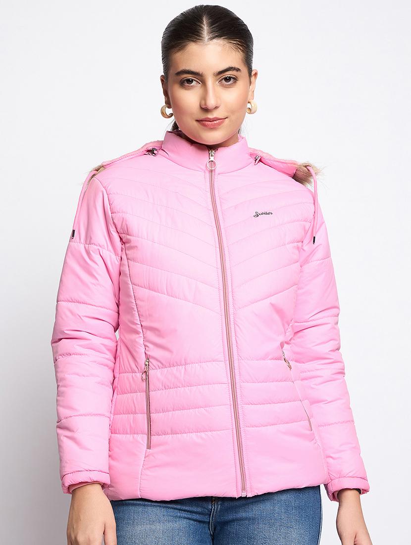 women long sleeves solid quilted jacket