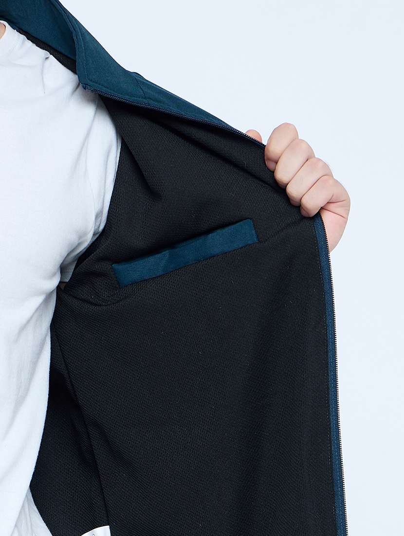 men solid mock neck wincheater - 21623058 - Standard Image - 5