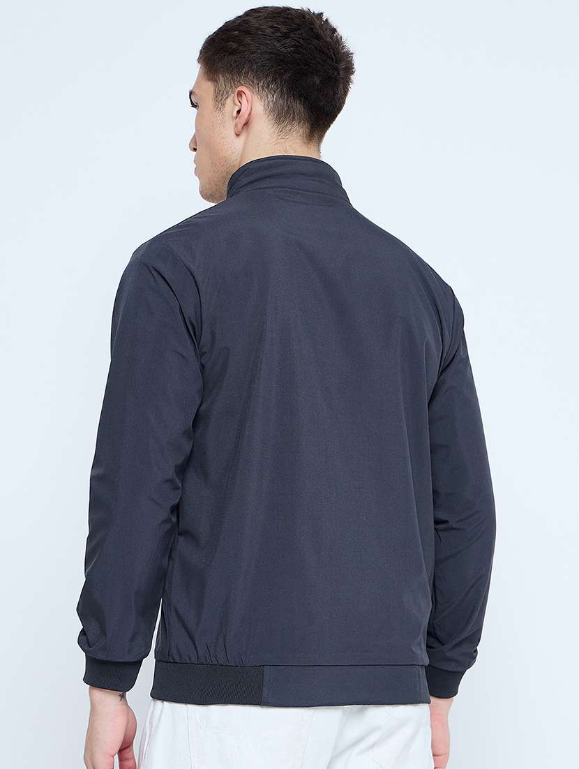 men solid mock neck wincheater - 21623059 - Standard Image - 3