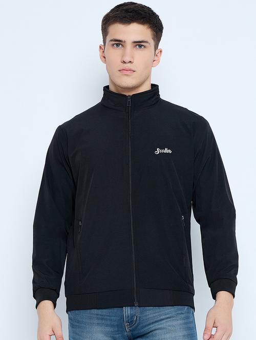 men solid mock neck wincheater - 21623065 -  Standard Image - 0
