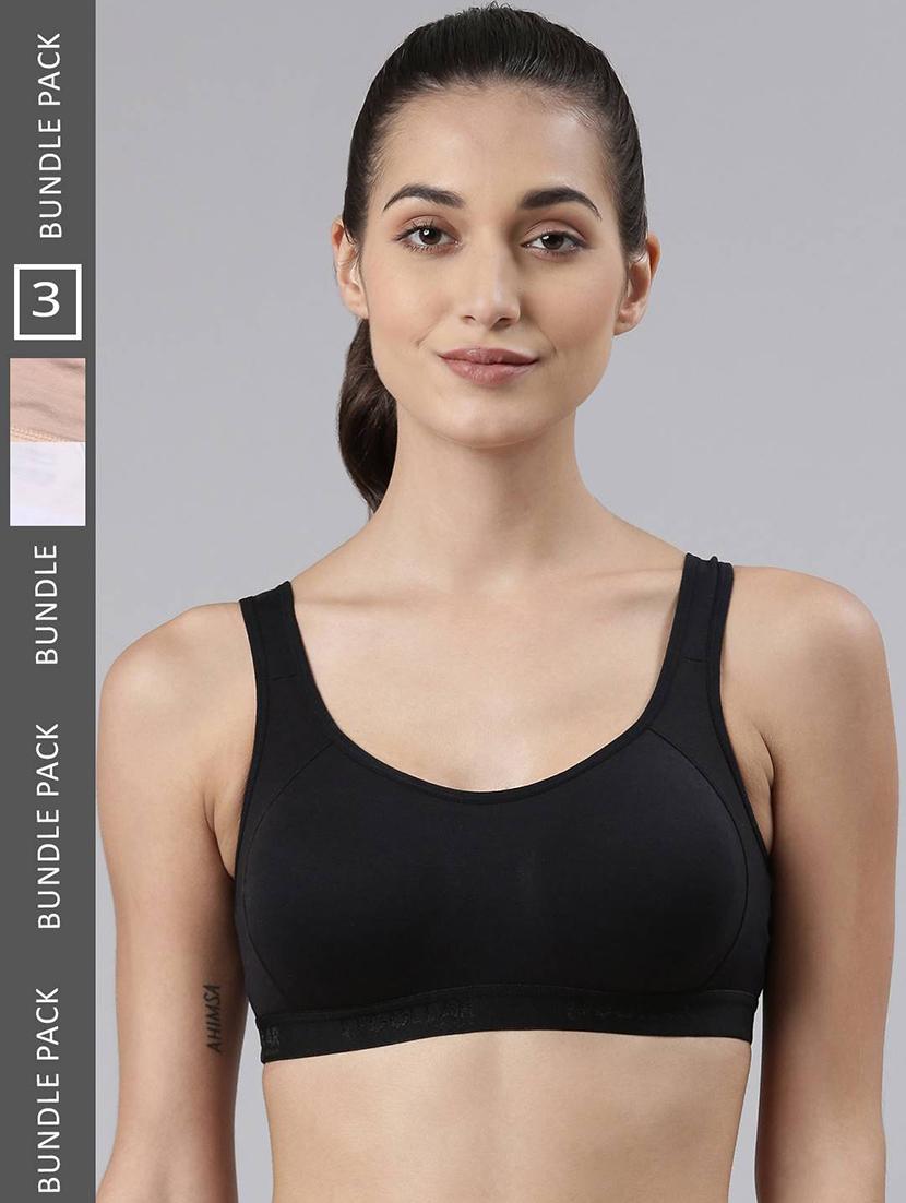 women pack of 3 solid sports bra - 21623766 -  Zoom Image - 0