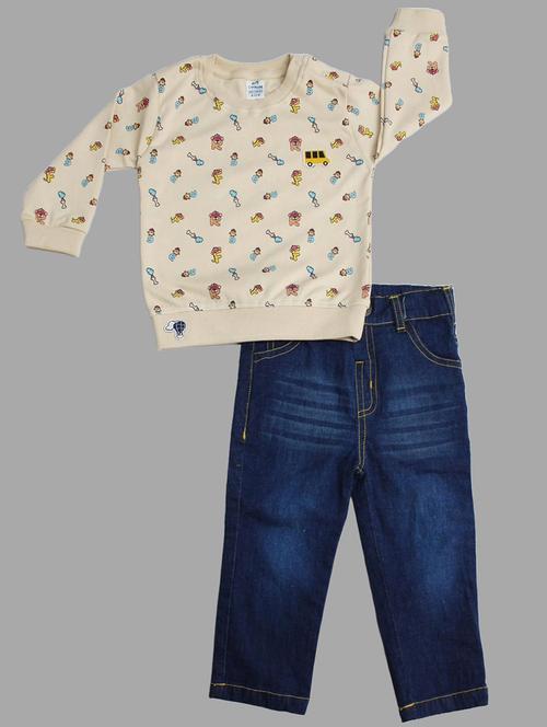 boys printed winterwear full length twin set - 21623910 - Standard Image - 0