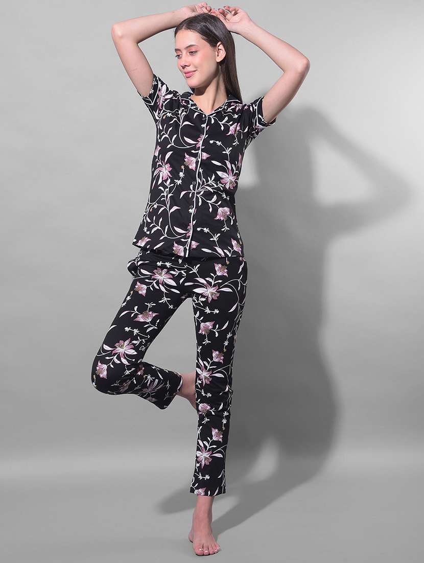 women printed pyjama nightwear set