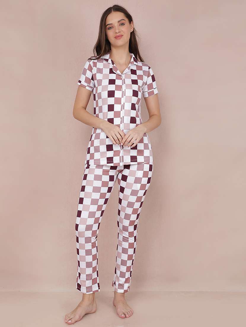 women printed pyjama nightwear set
