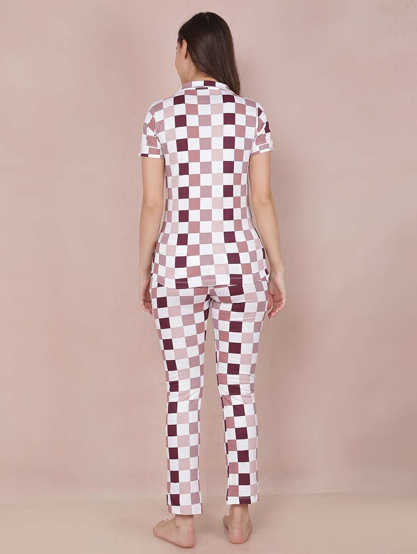 women printed pyjama nightwear set - 21624295 -  Standard Image - 3