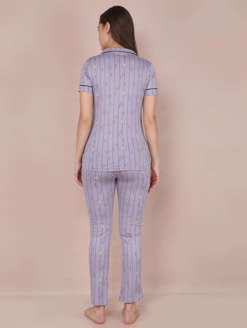 women printed pyjama nightwear set - 21624298 -  Standard Image - 3