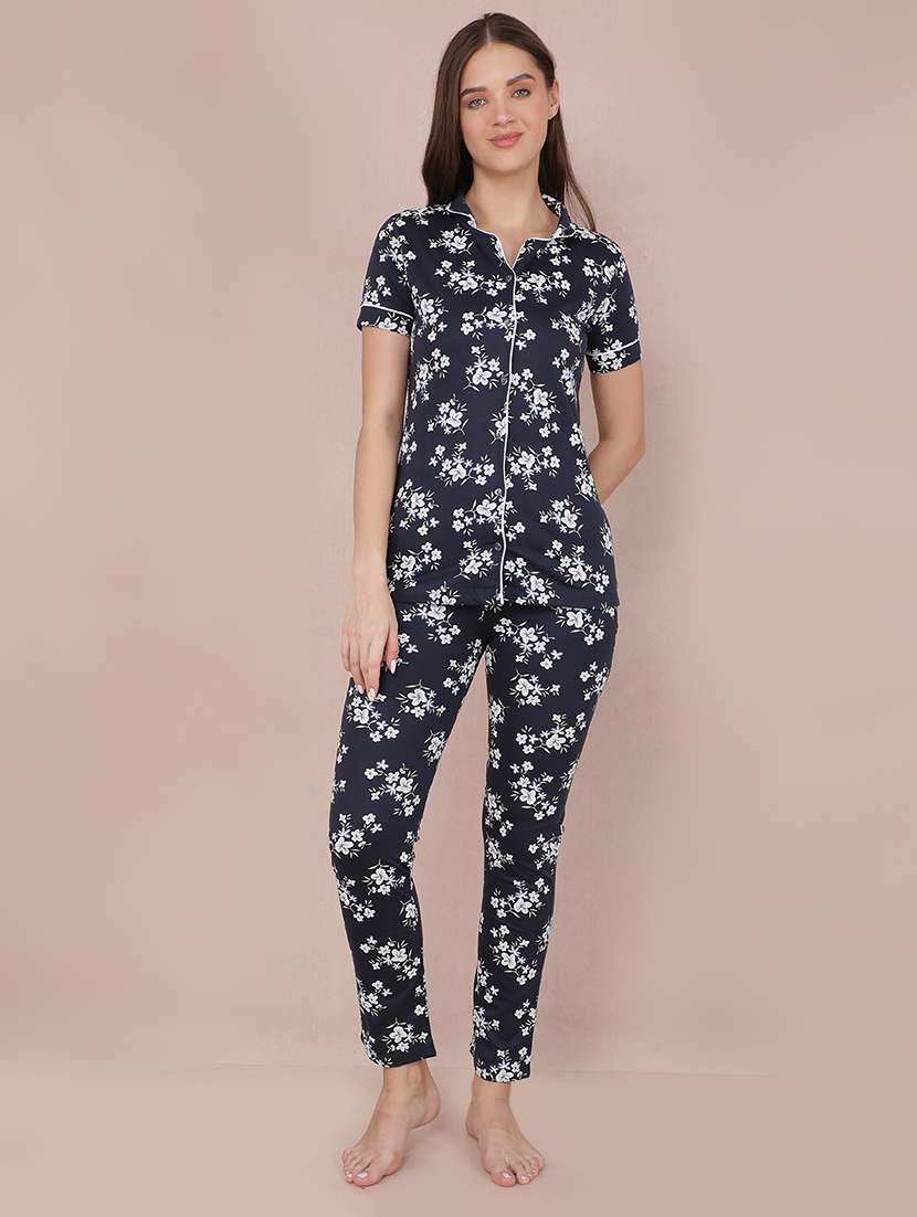 women printed pyjama nightwear set