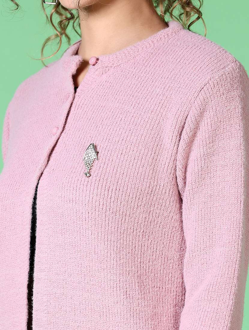 women self design long sleeve cardigan - 21624382 -  Standard Image - 5