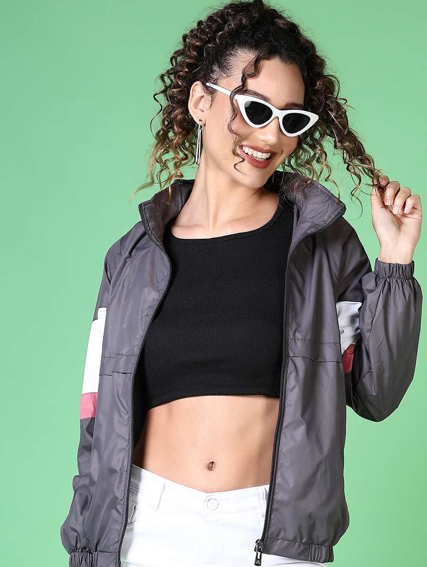 women color blocked windcheater jacket - 21624416 -  Standard Image - 3