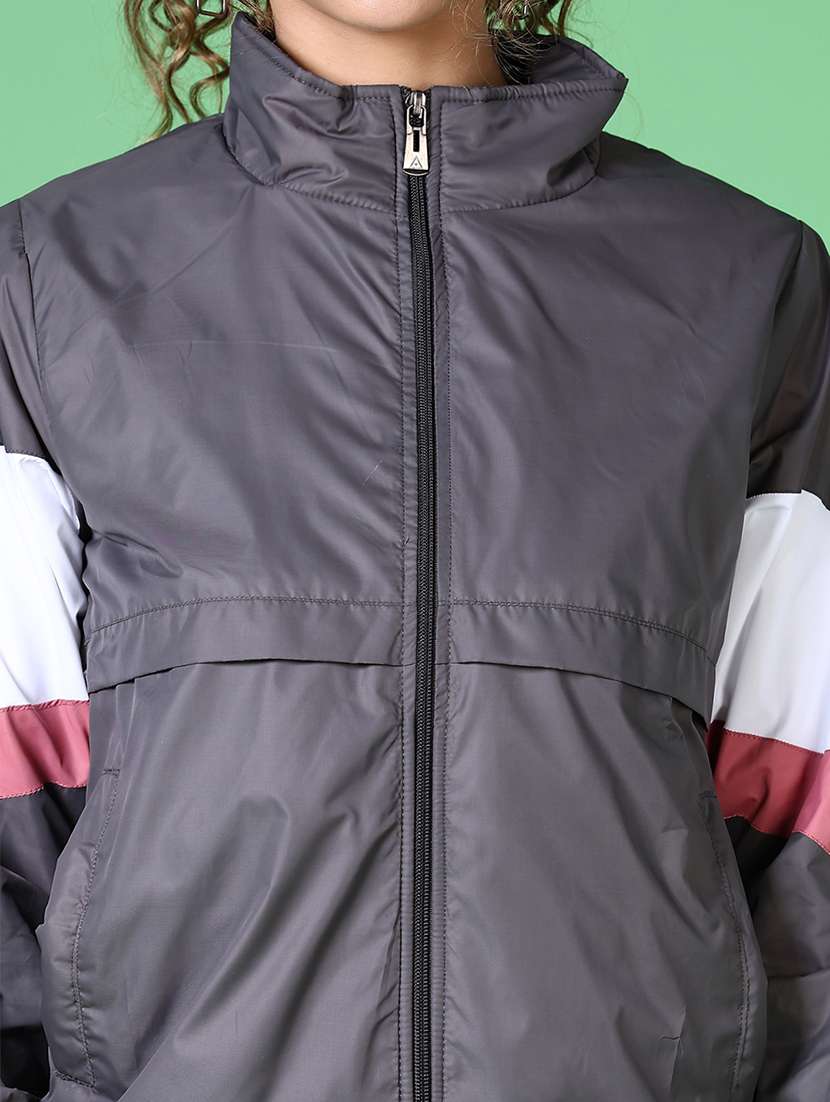 women color blocked windcheater jacket - 21624416 -  Standard Image - 5