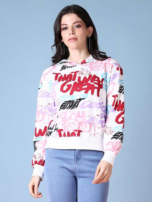 women all over print hooded sweatshirt - 21624425 -  Standard Image - 0