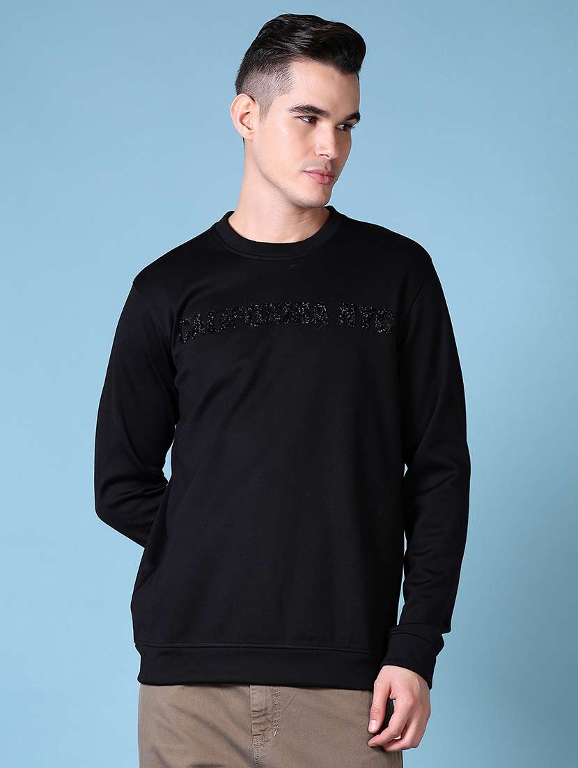 men chest printed long sleeve sweatshirt
