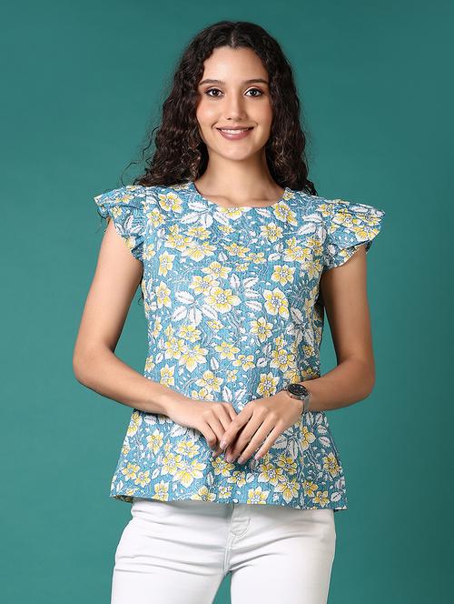 women floral printed round neck regular top - 21624445 - Standard Image - 0