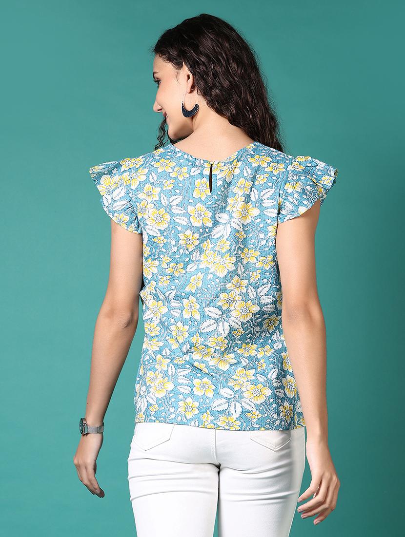women floral printed round neck regular top - 21624445 - Standard Image - 3