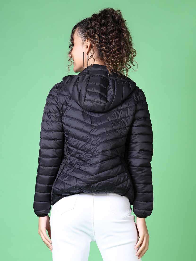 women solid long sleeve quilted jacket - 21624550 -  Standard Image - 3