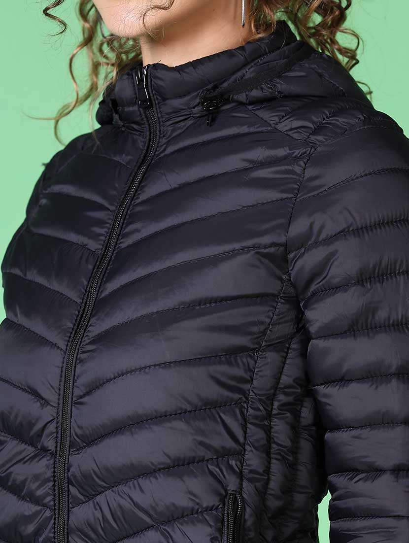 women solid long sleeve quilted jacket - 21624550 -  Standard Image - 5