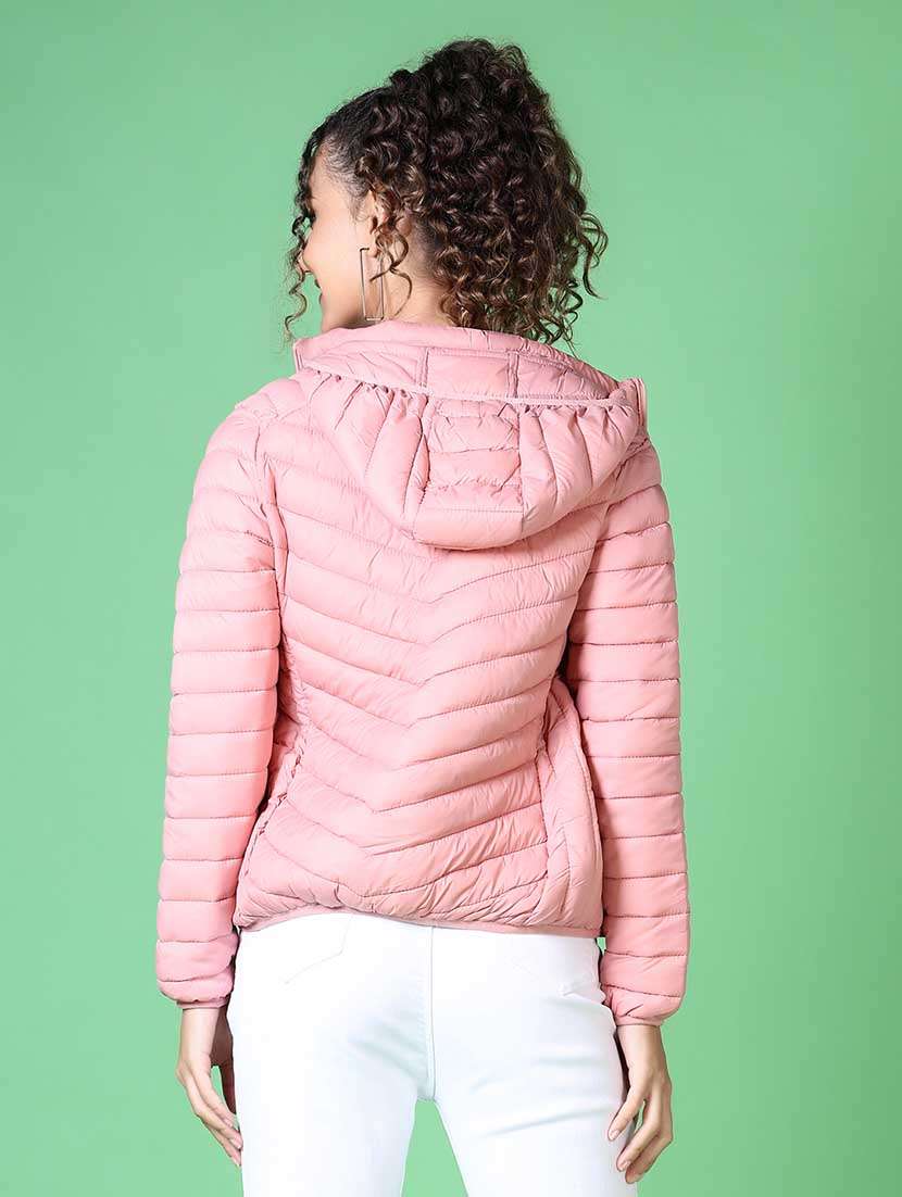 women solid long sleeve quilted jacket - 21624551 -  Standard Image - 3