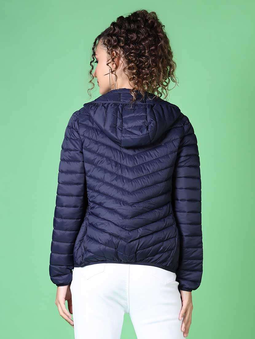 women solid long sleeve quilted jacket - 21624552 -  Standard Image - 3