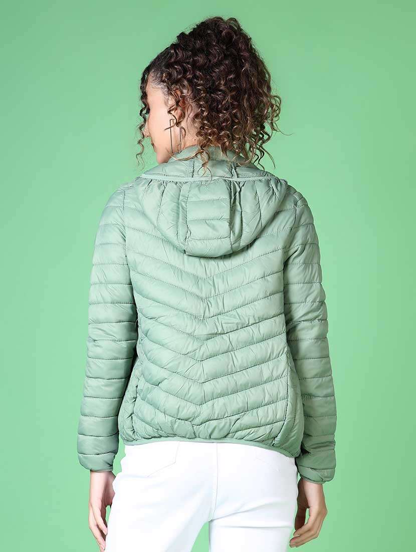 women solid long sleeve quilted jacket - 21624554 -  Standard Image - 3