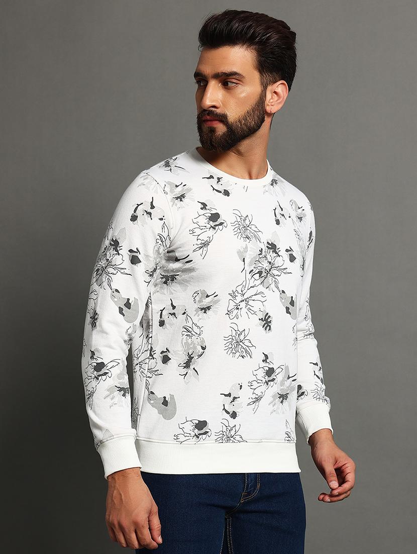 men slim fit printed long sleeve sweatshirt