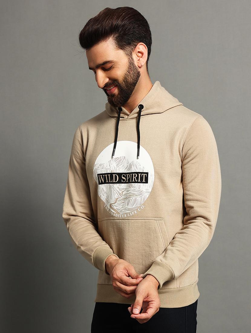 men slim fit printed long sleeve hood neck sweatshirt - 21624935 -  Zoom Image - 0