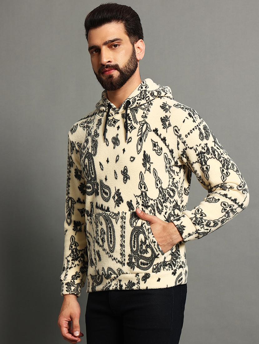 men slim fit printed long sleeve hood neck sweatshirt - 21624937 - Zoom Image - 0