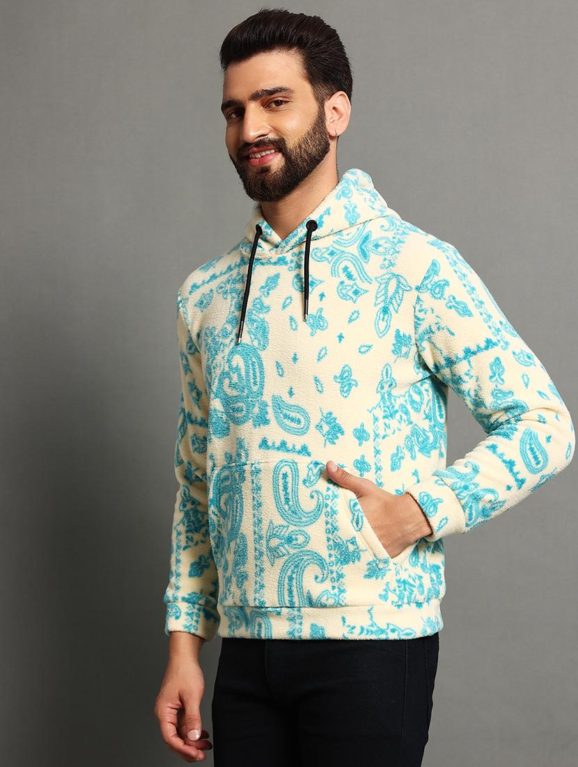 men slim fit printed long sleeve hood neck sweatshirt - 21624938 -  Zoom Image - 0