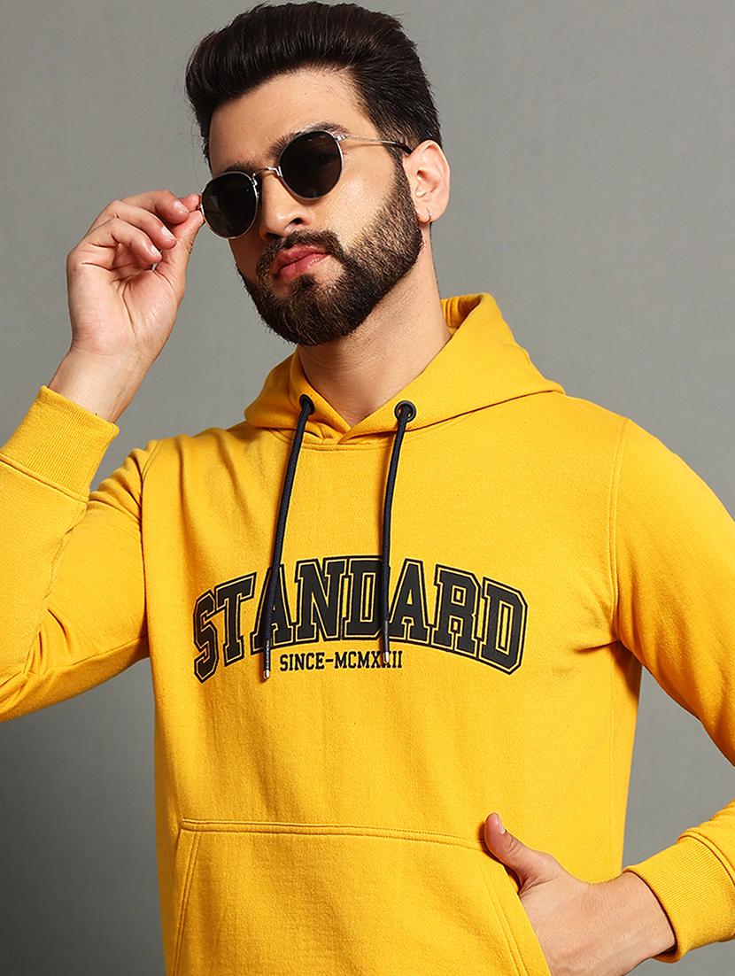 men slim fit printed long sleeve hood neck sweatshirt - 21624939 - Standard Image - 3