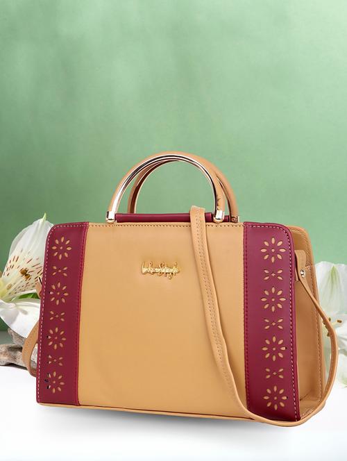 women color block cut work handbag - 21624973 - Standard Image - 0