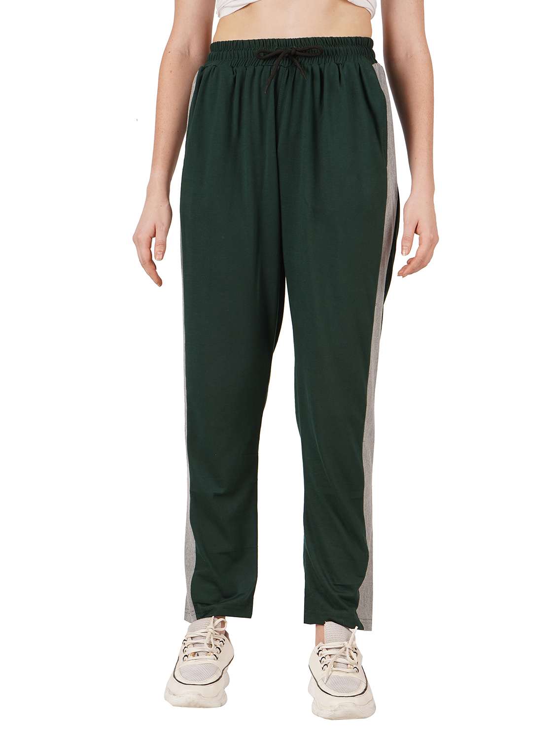 women high rise color block track pants