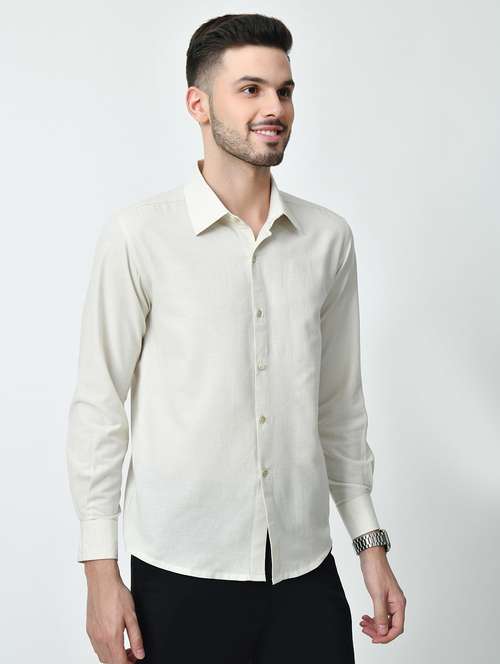 men regular fit solid casual shirt - 21626669 -  Standard Image - 0