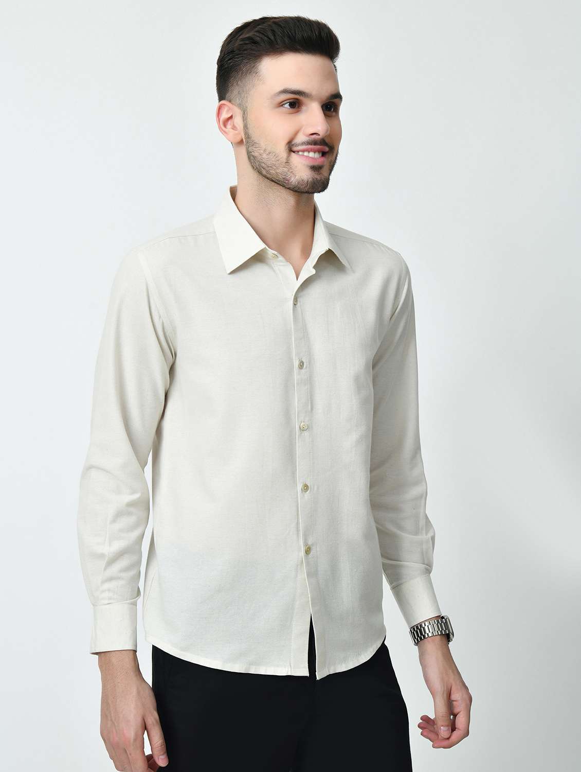 men regular fit solid casual shirt
