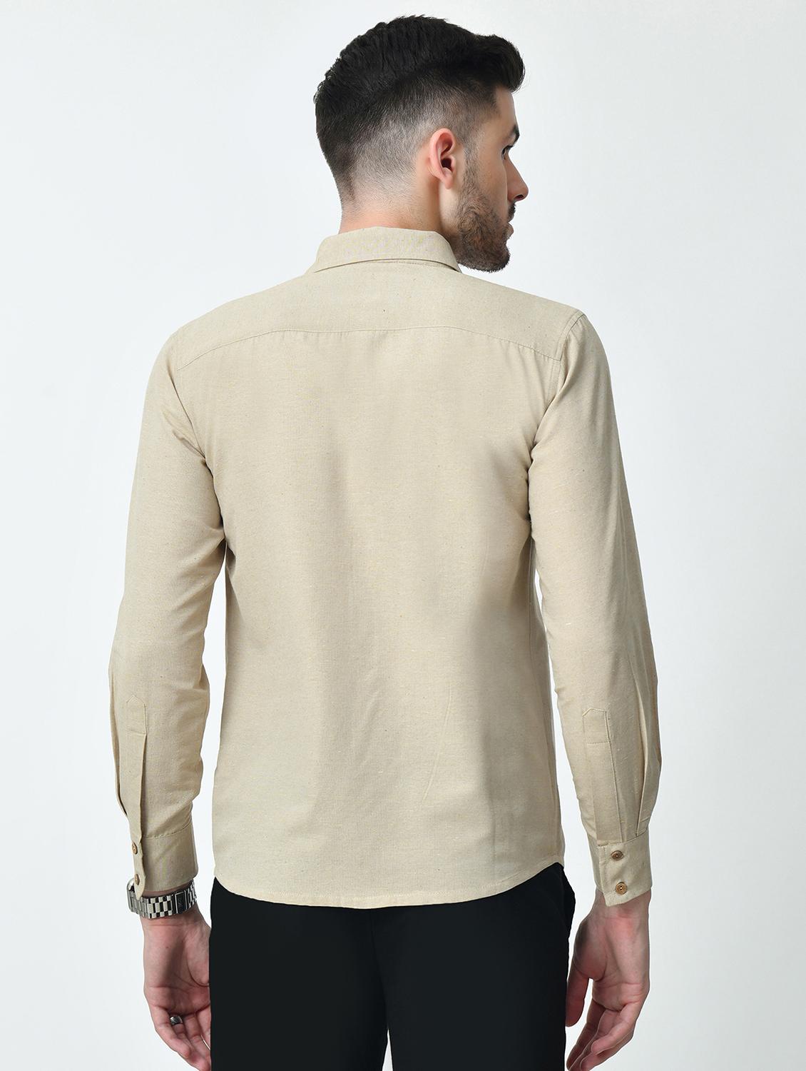 men regular fit solid casual shirt - 21626670 - Standard Image - 3