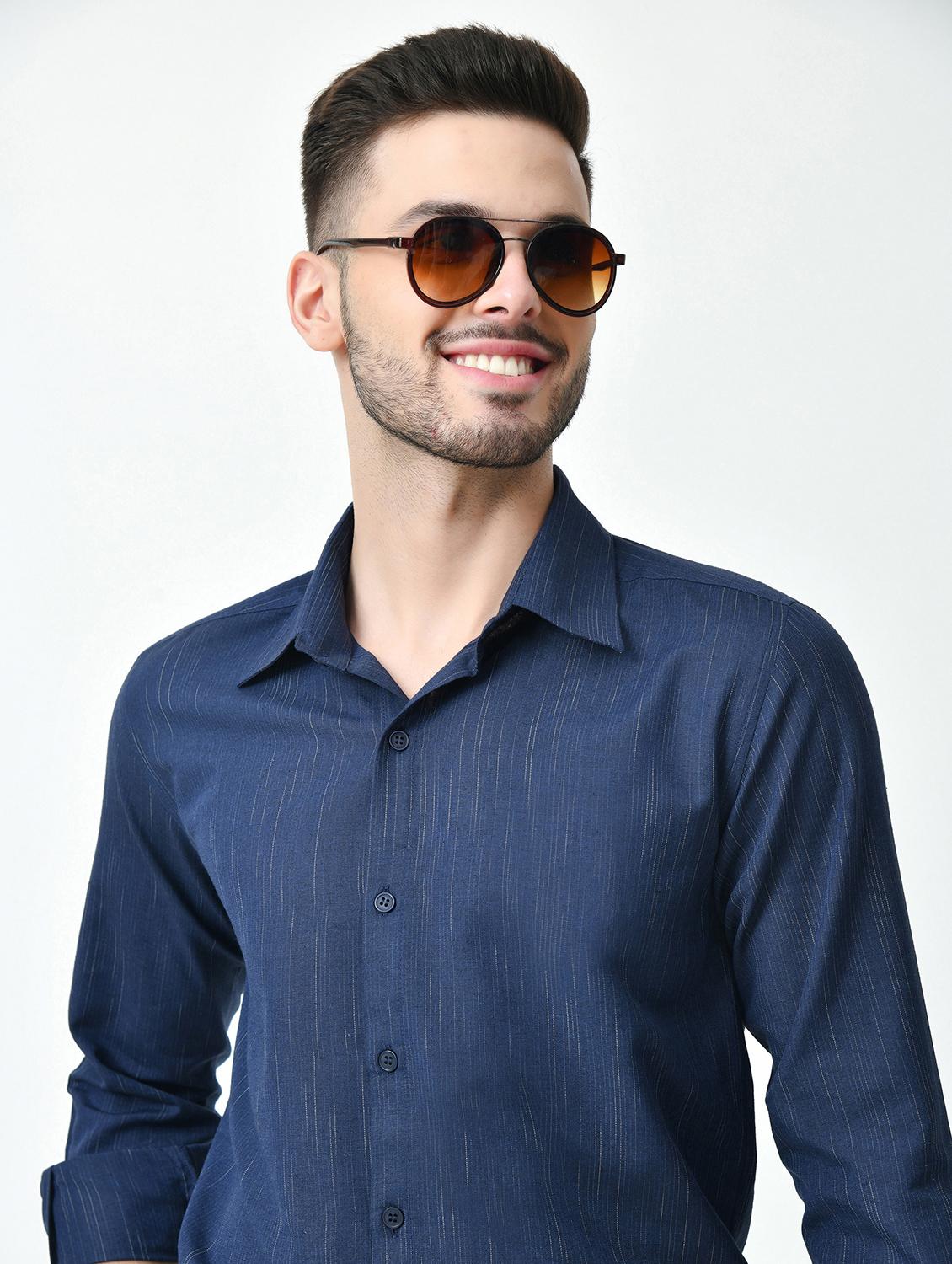 men regular fit self design casual shirt - 21626673 - Standard Image - 3