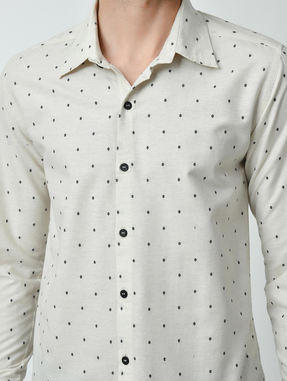 men regular fit micro printed casual shirt - 21626674 - Standard Image - 5