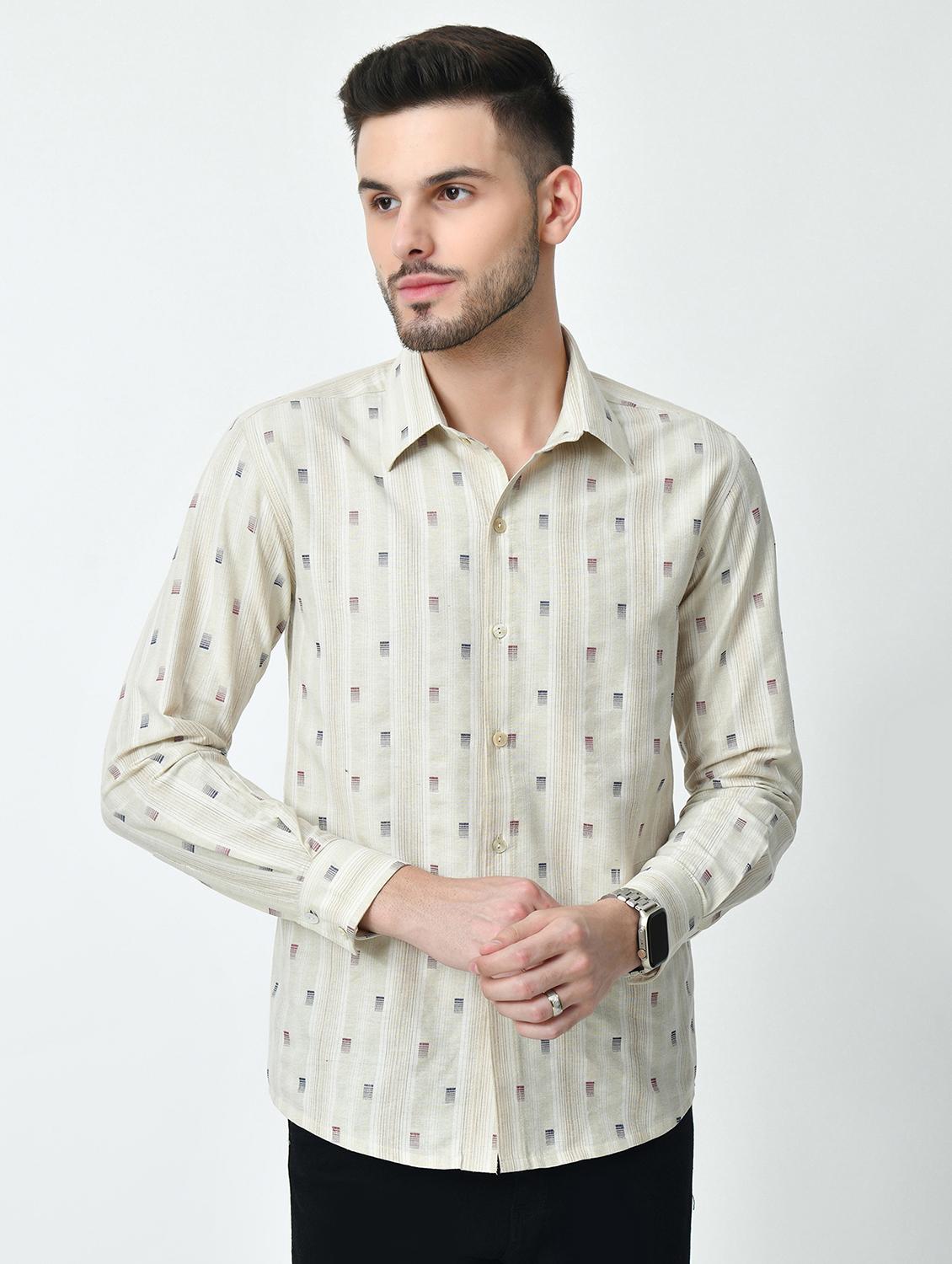 men regular fit self design casual shirt - 21626675 - Zoom Image - 0