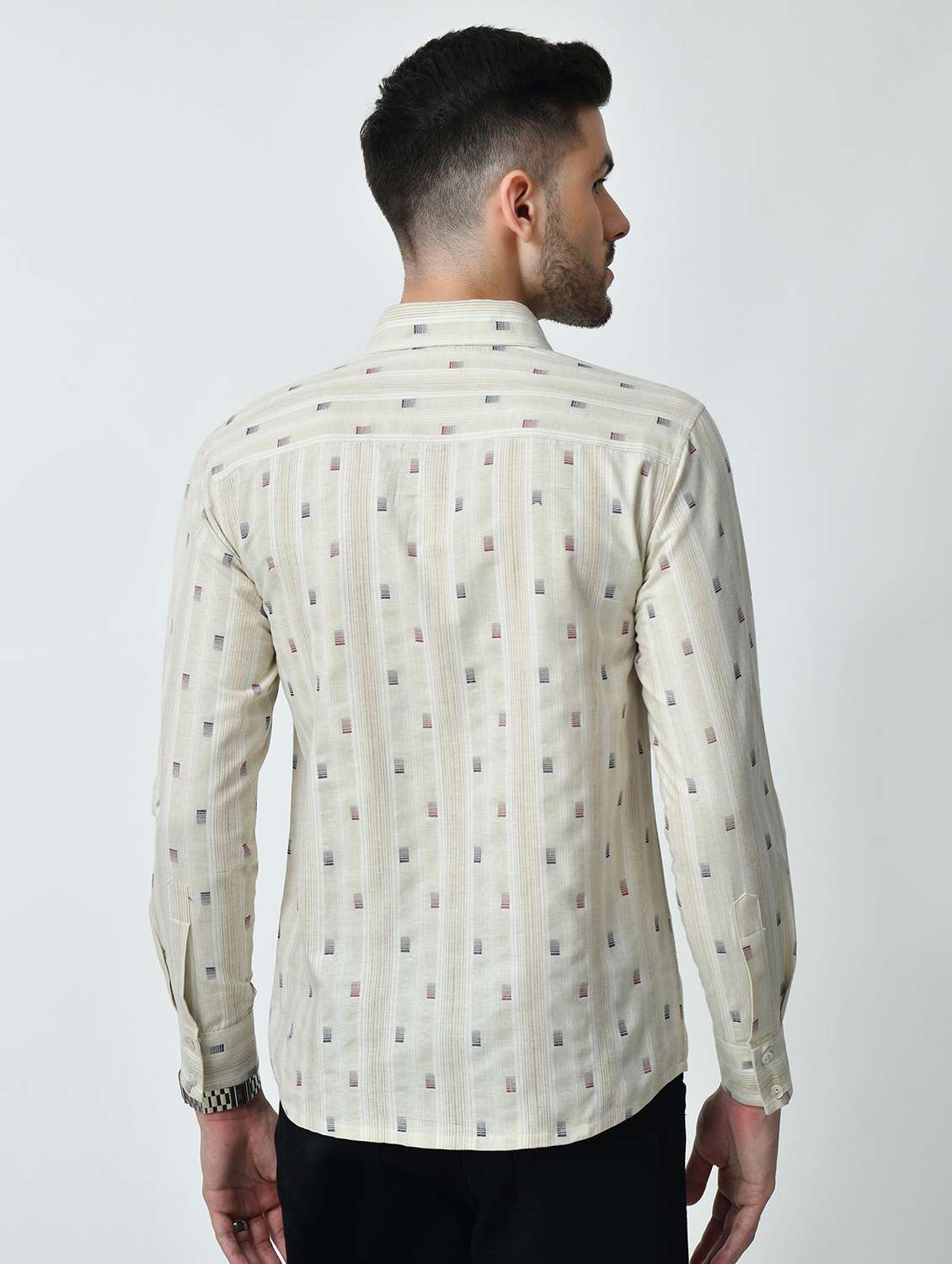 men regular fit self design casual shirt - 21626675 - Standard Image - 3