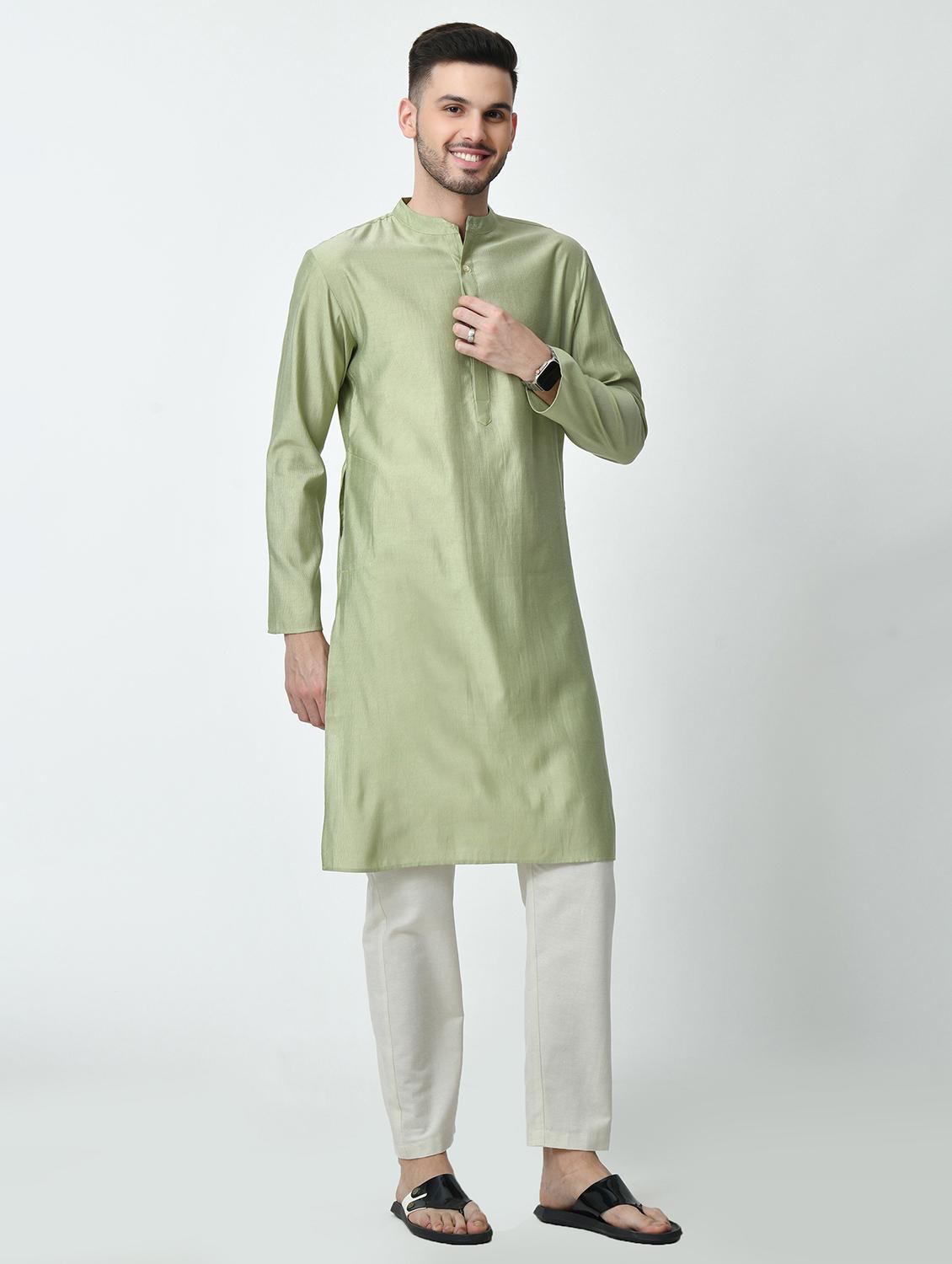 men solid long sleeves kurta - 21627054 - Zoom Image - 0