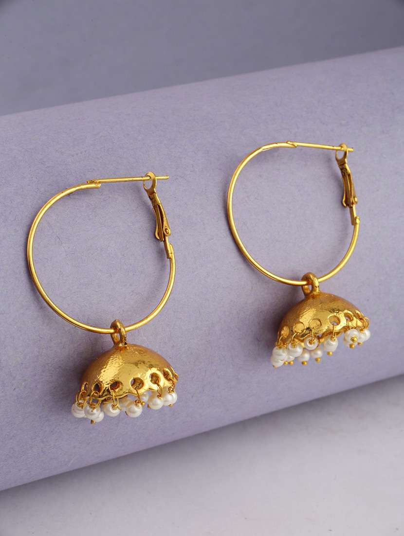women gold plated jhumka earring