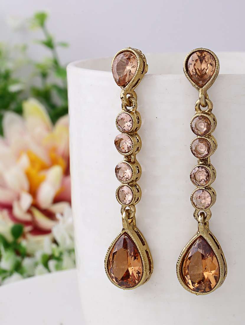 women kundan work drop earings
