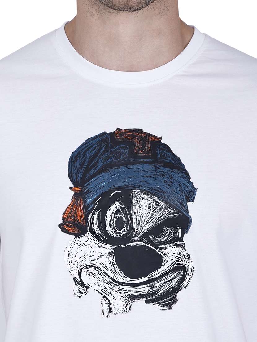 men white graphic round neck regular fit t-shirt - 21627202 -  Standard Image - 3