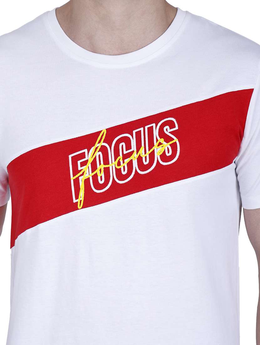 men white typographic round neck regular fit t-shirt - 21627207 -  Standard Image - 3