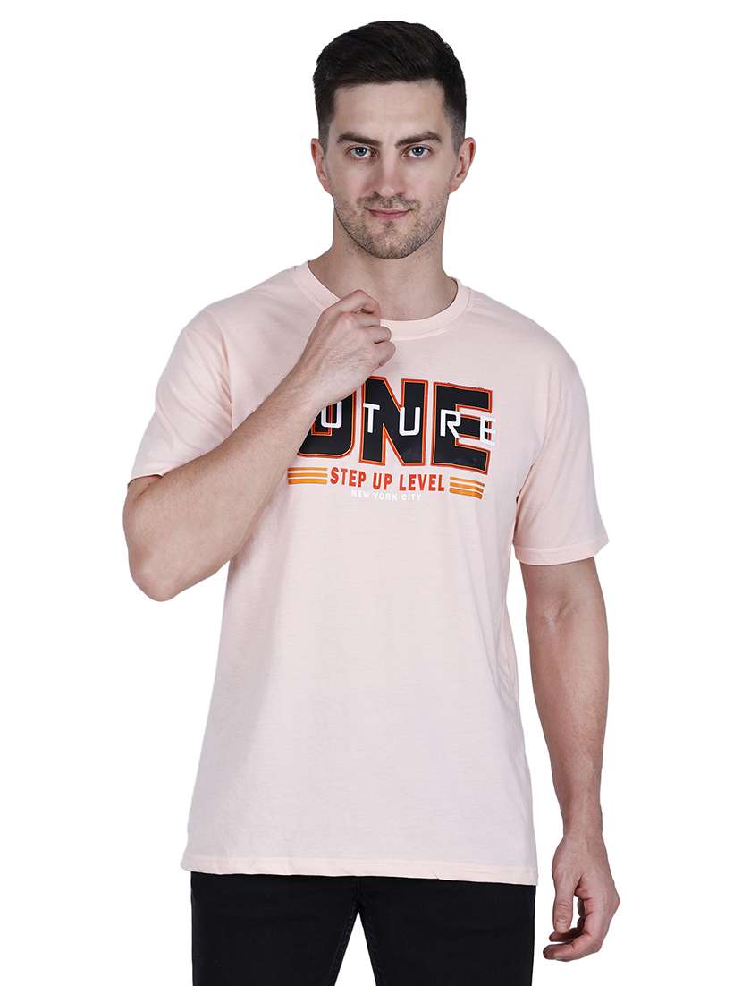 men rosewater typographic round neck regular fit t-shirt