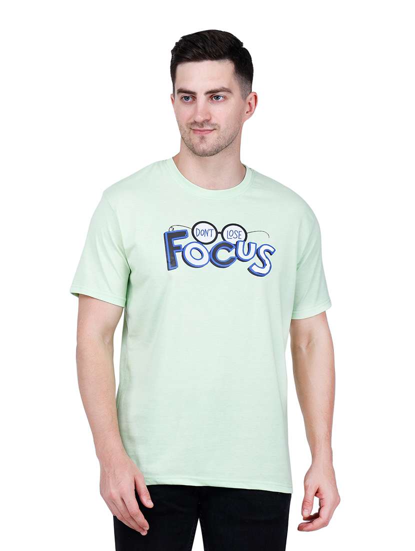 men neo mint typographic round neck regular fit t-shirt