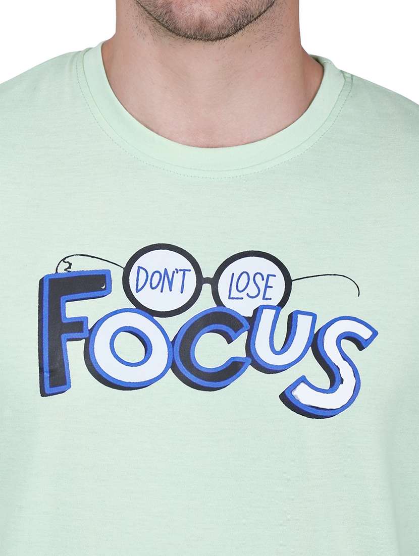 men neo mint typographic round neck regular fit t-shirt - 21627221 -  Standard Image - 3