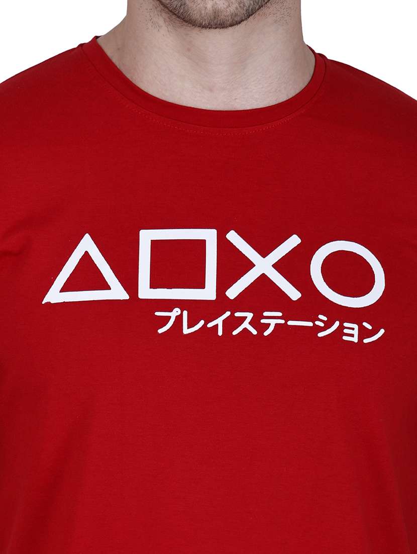 men red printed round neck regular fit t-shirt - 21627227 -  Standard Image - 3