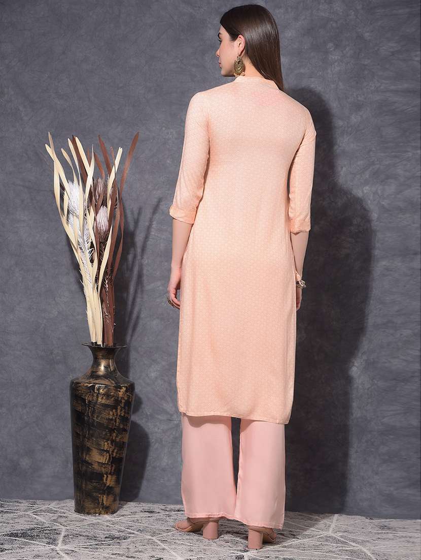 women printed three quarter sleeve front & side both kurta - 21627320 -  Standard Image - 3