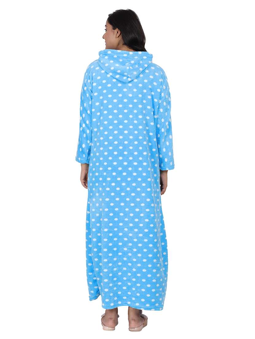 women polka doted hooded nighty - 21627448 -  Standard Image - 3