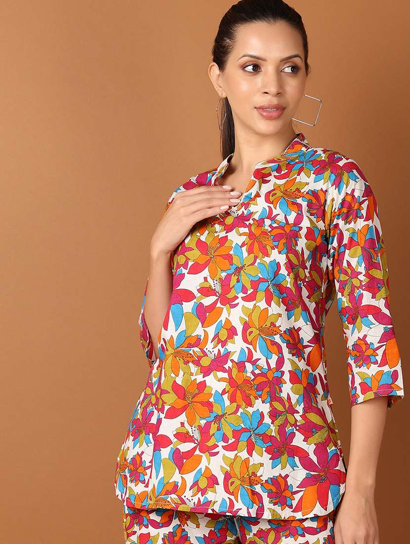 women floral shirt and trousers co-ords set - 21627455 - Standard Image - 3