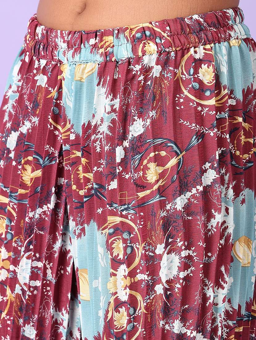 Women Maroon Top And Palazzo Co-ords Set - 21627500 -  Standard Image - 5